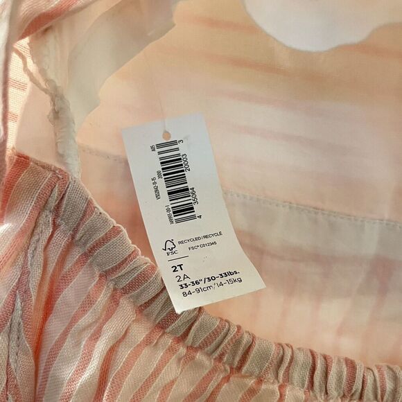 Old Navy Girls Pink Striped Open Back Dress Pockets Cotton Girls Size 2T NWT - Picture 7 of 12